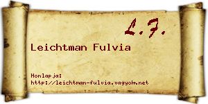 Leichtman Fulvia névjegykártya